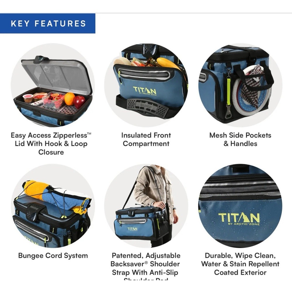 Arctic Zone Titan Deep Freeze Cooler 48 Can Zipperless Hardbody Blue New In Box - Picture 4 of 8